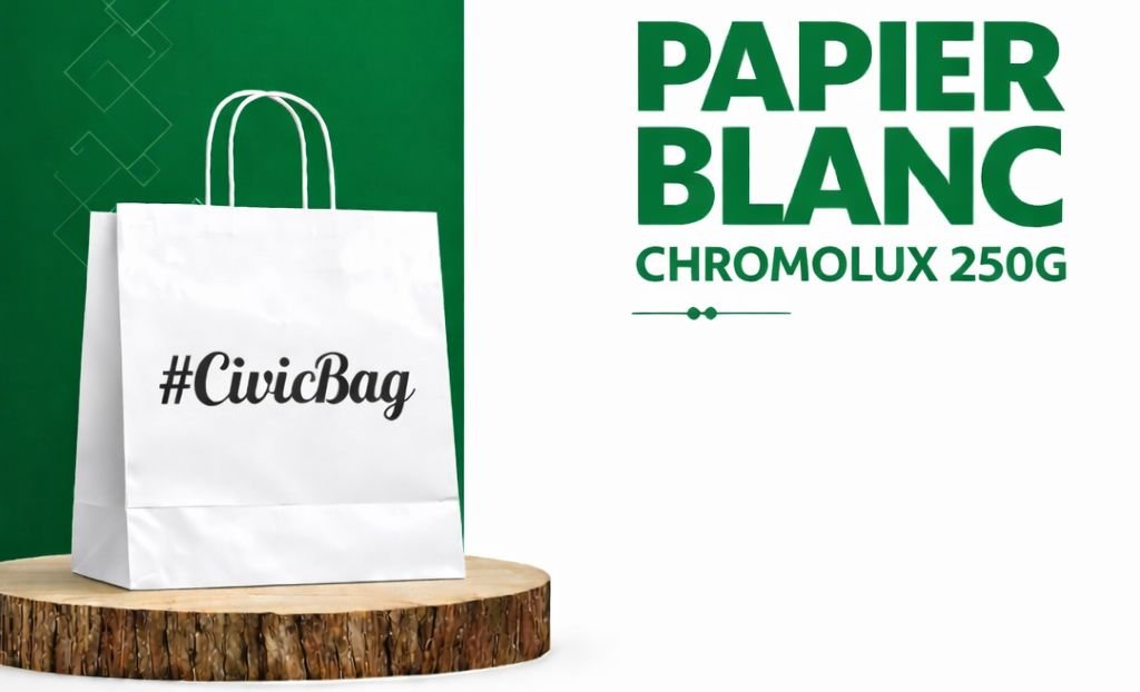SAC EN PAPIER BLANC (papier couché 170g-250g) - Emballage responsable CivicBag